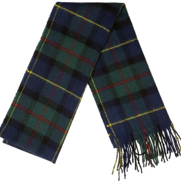 Pendleton Tartan Wool Scarf - Navy, Yellow, Red And Forest Green